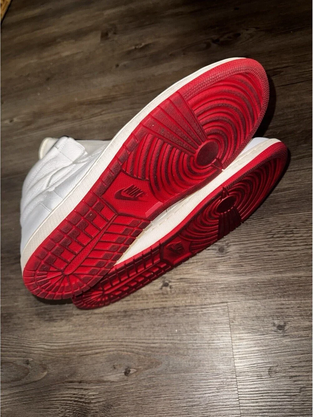 Nike Air Jordan 1 Retro High Zip Trainers US 13 White University Red AR4833-100